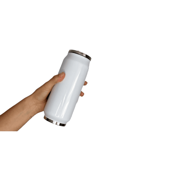Botella estilo lata con pajita